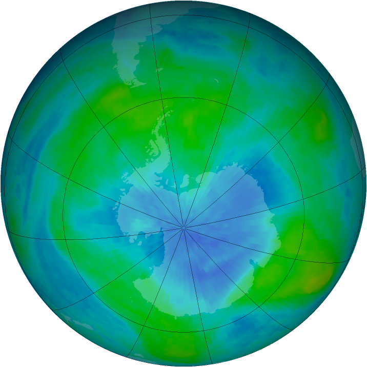 Antarctic ozone map for 27 February 2003
